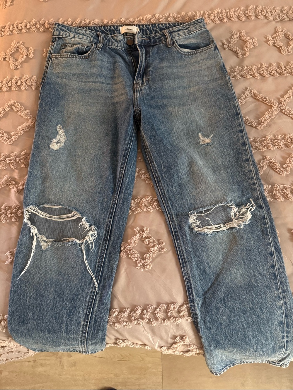 Boheme Distressed Light Blue Boyfriend Jeans